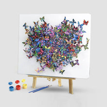 Load image into Gallery viewer, Flower Heart Composed of Butterflies- DIY Paint By Numbers Kit