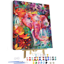 Load image into Gallery viewer, Paint by Numbers Kit-Colourful elephant