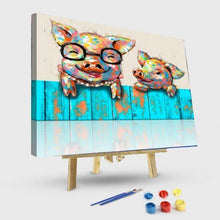 Load image into Gallery viewer, Paint by Numbers Kit-Happy Pig