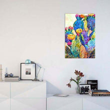 Load image into Gallery viewer, Colorful Cactus 16×20 Inch Linen Canvas – Ideaher Paint By Numbers Kit
