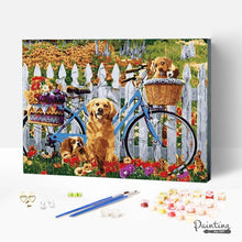 Load image into Gallery viewer, Paint by Numbers-Bike and Dogs
