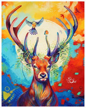 Load image into Gallery viewer, DEER AND BIRD -DIY PAINTING BY NUMBERS KIT