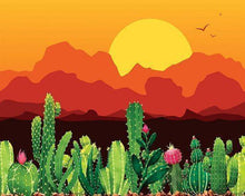 Load image into Gallery viewer, Desert Cactus in Sunset -Ideaher Paint By Numbers Kit