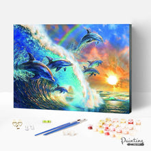 Load image into Gallery viewer, Paint By Numbers -Swimming Competition For Dolphins