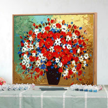 Load image into Gallery viewer, Red Flowers DIY Paint By Numbers Kit