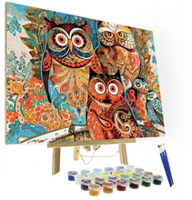 Load image into Gallery viewer, PAINT BY NUMBERS KIT – OWL FAMILY
