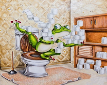 Load image into Gallery viewer, Paint by Numbers Kit-Toilet Paper Frog
