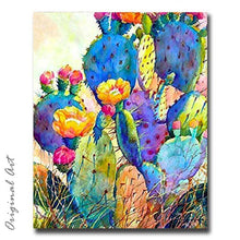 Load image into Gallery viewer, Colorful Cactus 16×20 Inch Linen Canvas – Ideaher Paint By Numbers Kit
