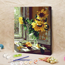 Load image into Gallery viewer, COLOUR TALK DIY OIL PAINTING-SUNFLOWER ON WINDOW SILL
