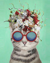 Load image into Gallery viewer, DIY Painting By Numbers-Flower Power Cat
