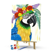 Load image into Gallery viewer, Paint by Numbers Kit – Flowers and parrot
