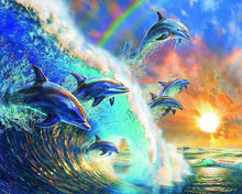 Load image into Gallery viewer, Paint By Numbers -Swimming Competition For Dolphins
