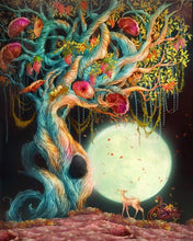 Load image into Gallery viewer, Paint by Numbers Kit -Ancient trees and deer in the moonlight
