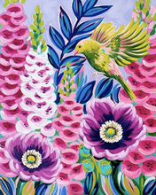 Load image into Gallery viewer, Paint by Numbers Kit-Hummingbird And Blue Flowers
