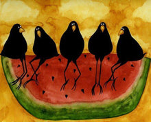 Load image into Gallery viewer, THE CROWS ON THE WATERMELON-DIY PAINTING BY NUMBERS KIT
