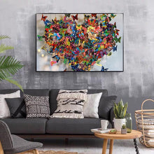 Load image into Gallery viewer, Butterfly Heart DIY Paint By Numbers Kit
