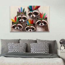 Load image into Gallery viewer, Raccoons DIY Paint By Numbers Kit
