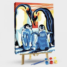 Load image into Gallery viewer, Penguin family- DIY Paint By Numbers Kit
