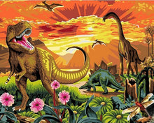 Load image into Gallery viewer, Paint By Numbers Kit-Land before time Dinosaurs
